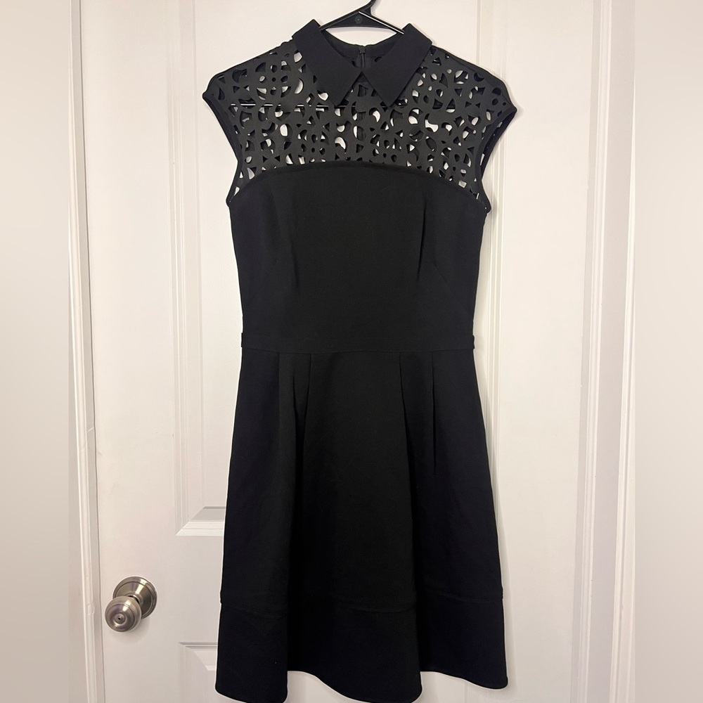 Ralph Lauren Cut Out Collar Skater Dress - Black - Size 2 *VINTAGE*